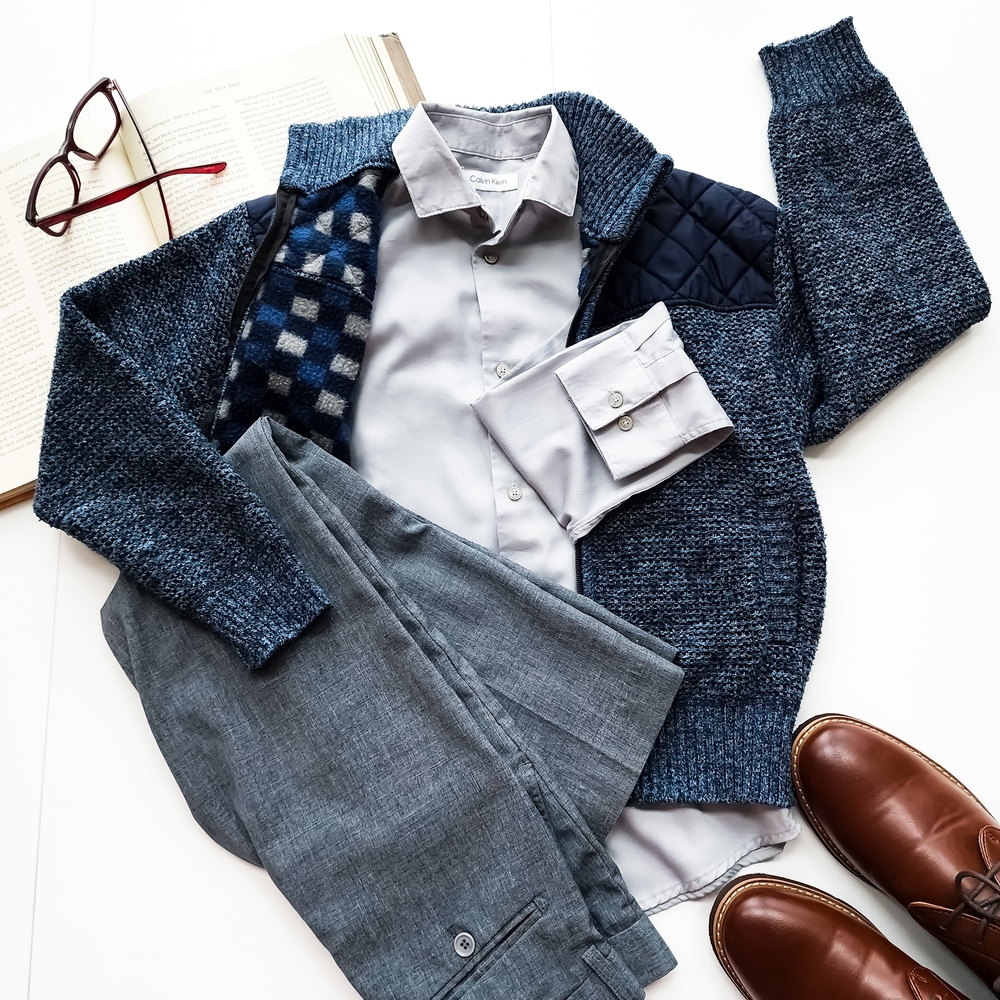 Boys Size 12 Outfit | Calvin Klein Shirt, Gioberti Cardigan, Isaac Mizrahi Pants